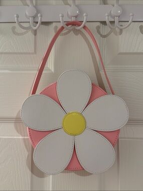 Janie & Jack Pink Daisy Bag with White Petals and Yellow Center
